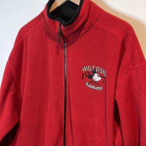 Men’s | Vintage Disney fleece zip up | Mickey Mouse | Red | XL